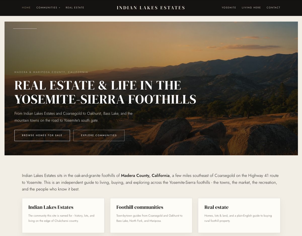 Indian Lakes Estates homepage