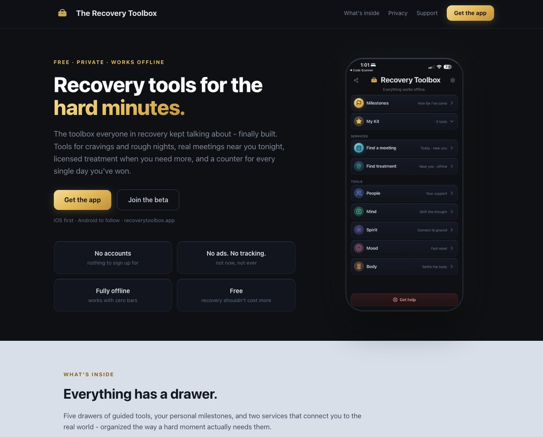 Recovery Toolbox website homepage