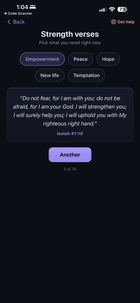 Verses screen